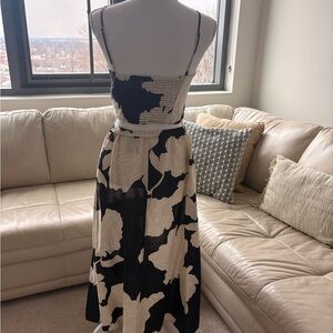 H&M Black and Cream Floral Skirt Set